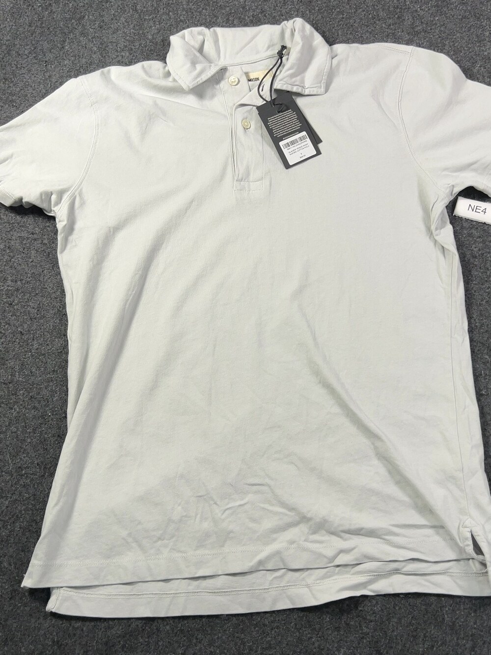 Buck Mason Sueded Cotton Polo Shirt Gray Men's Size Small